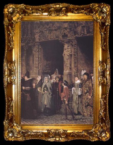 framed  Alma-Tadema, Sir Lawrence Leaving Church in the Fifteenth Century (mk23), ta009-2